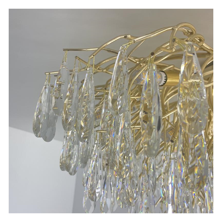 Crystal surface-mounted chandelier 12xG9/40W/230V gold