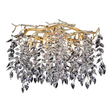 Crystal surface-mounted chandelier 9xG9/40W/230V gold