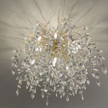 Crystal surface-mounted chandelier 9xG9/40W/230V gold