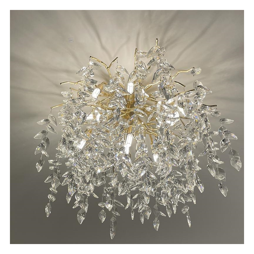 Crystal surface-mounted chandelier 9xG9/40W/230V gold