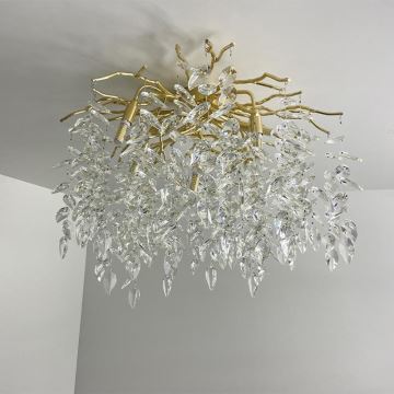 Crystal surface-mounted chandelier 9xG9/40W/230V gold