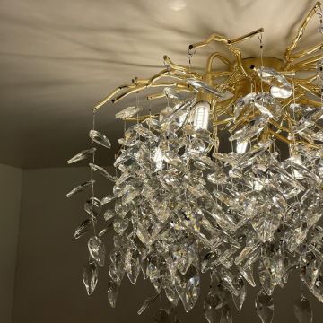 Crystal surface-mounted chandelier 9xG9/40W/230V gold