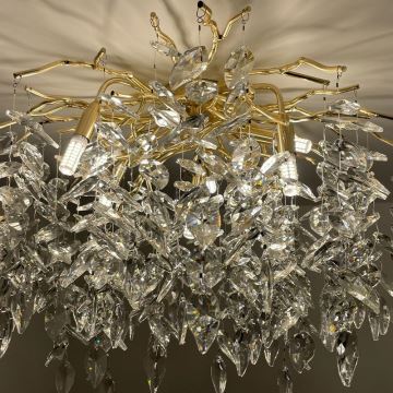 Crystal surface-mounted chandelier 9xG9/40W/230V gold