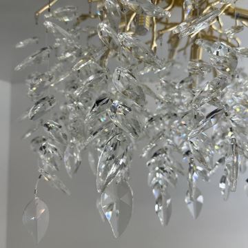 Crystal surface-mounted chandelier 9xG9/40W/230V gold