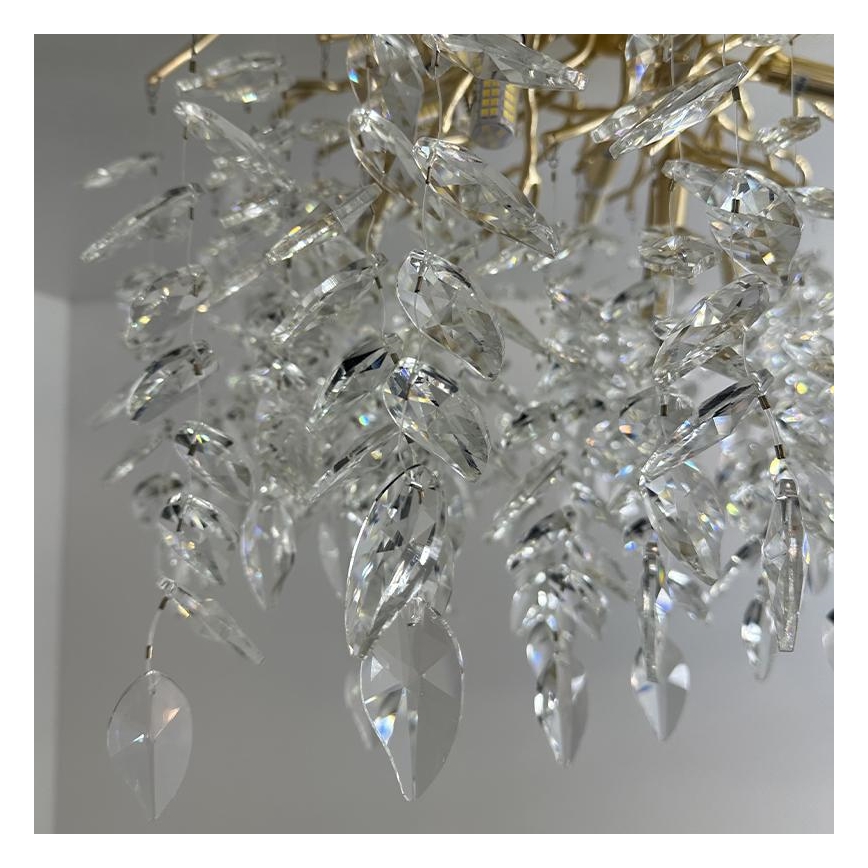 Crystal surface-mounted chandelier 9xG9/40W/230V gold