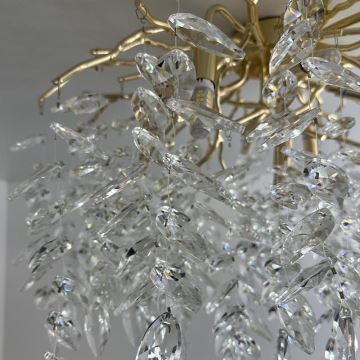 Crystal surface-mounted chandelier 9xG9/40W/230V gold