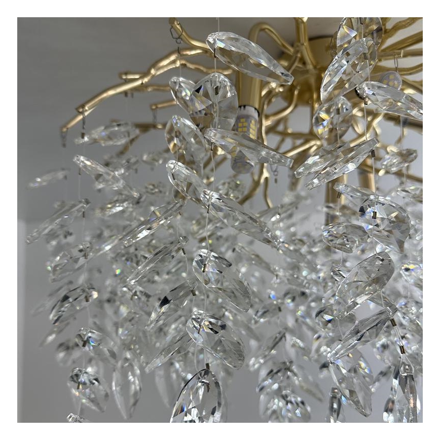 Crystal surface-mounted chandelier 9xG9/40W/230V gold