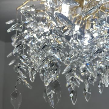 Crystal surface-mounted chandelier 9xG9/40W/230V gold