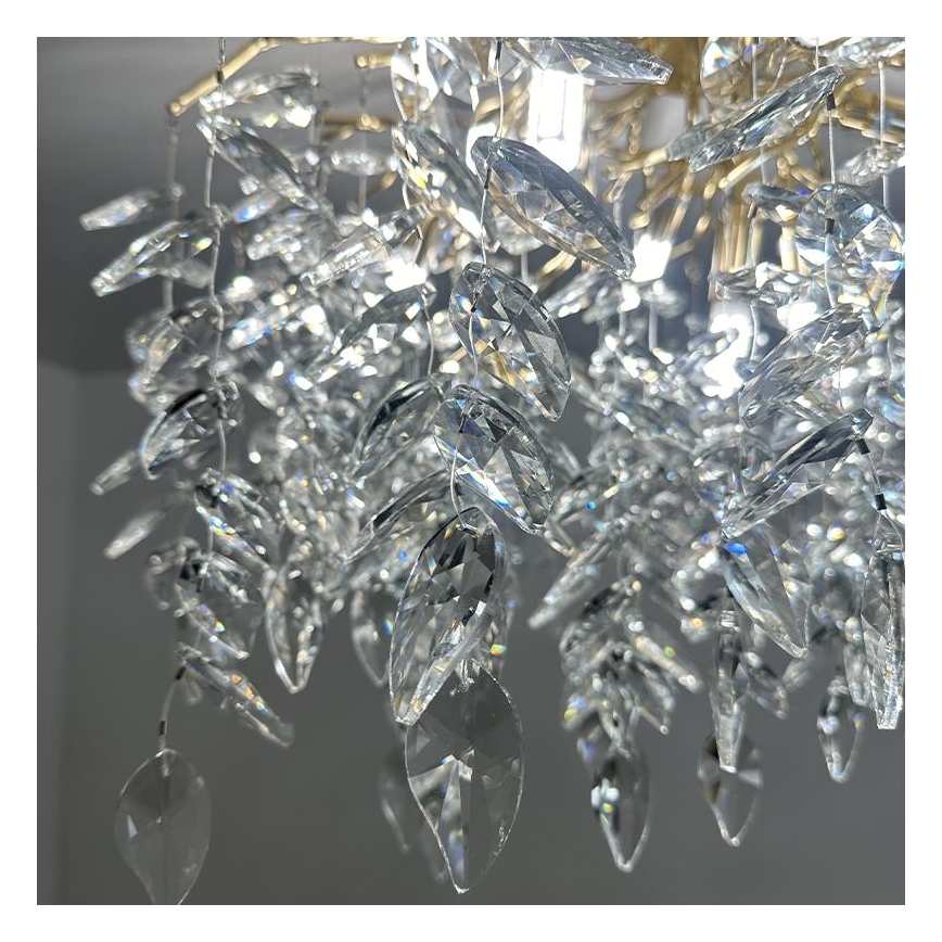 Crystal surface-mounted chandelier 9xG9/40W/230V gold