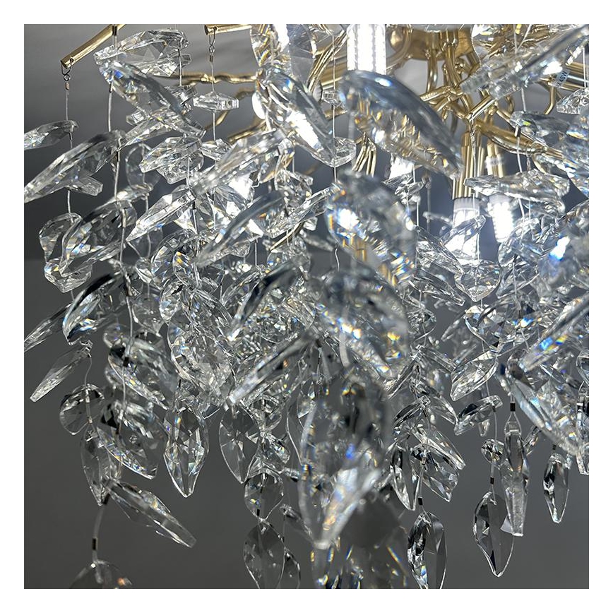 Crystal surface-mounted chandelier 9xG9/40W/230V gold