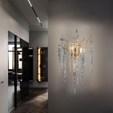 Crystal wall light 3xG9/40W/230V gold