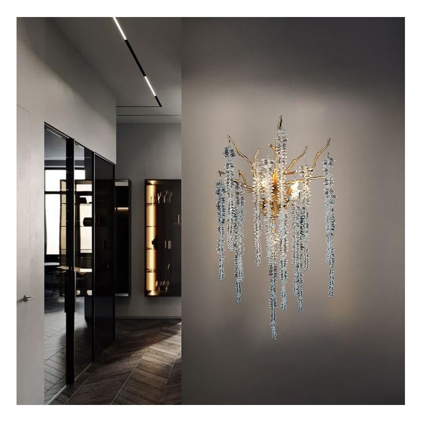 Crystal wall light 3xG9/40W/230V gold