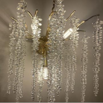 Crystal wall light 3xG9/40W/230V gold