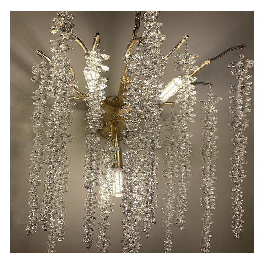 Crystal wall light 3xG9/40W/230V gold