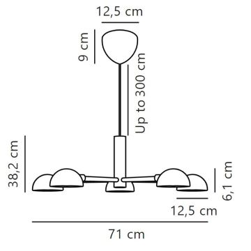 DFTP by Nordlux - Chandelier on a string NOMI 5xE14/8W/230V black