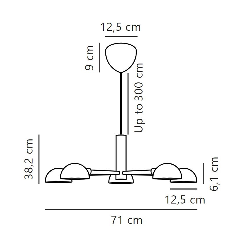 DFTP by Nordlux - Chandelier on a string NOMI 5xE14/8W/230V black