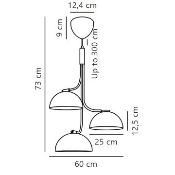 DFTP by Nordlux - Chandelier on a string TULLIO 3xE14/25W/230V black