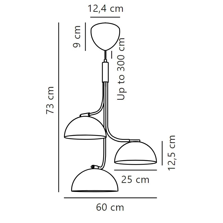 DFTP by Nordlux - Chandelier on a string TULLIO 3xE14/25W/230V black