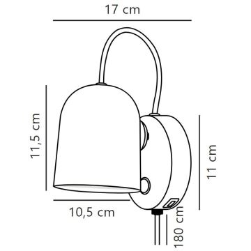 DFTP by Nordlux - Wall spotlight with USB port ANGLE 1xGU10/25W/230V white