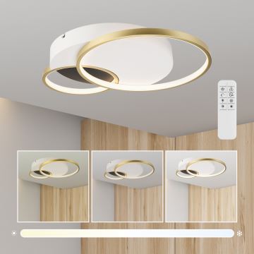 Dimmable ceiling light BENITO LED/31W/230V 3000-6500K white/gold