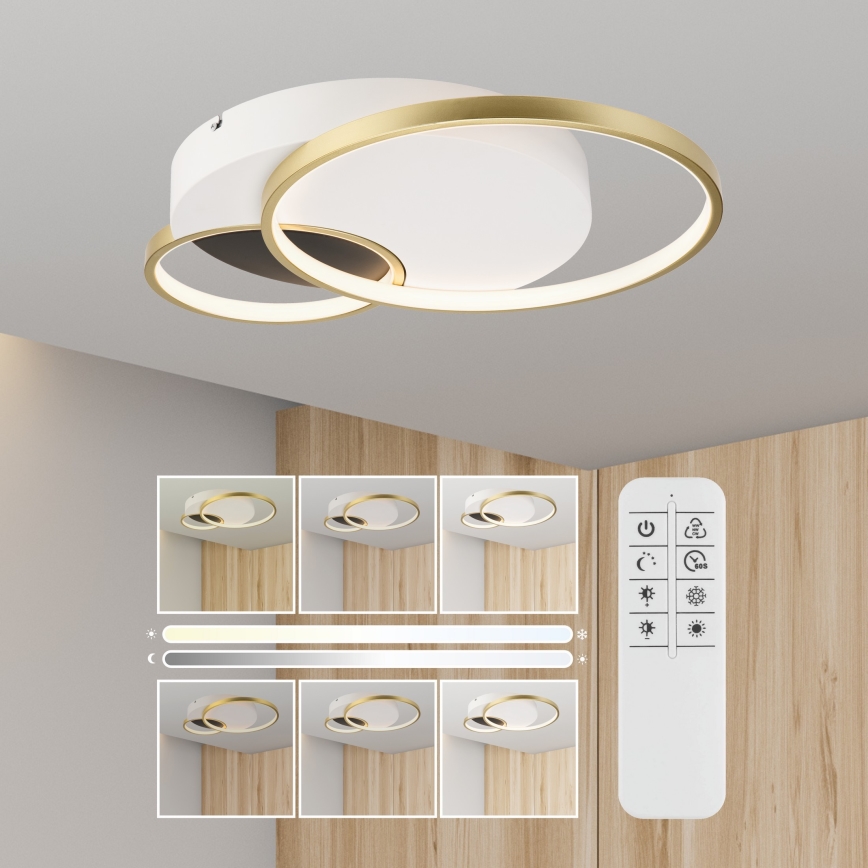 Dimmable ceiling light BENITO LED/31W/230V 3000-6500K white/gold