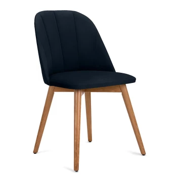 Dining chair BAKERI 86x48 cm dark blue/light oak