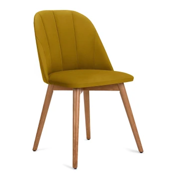 Dining chair BAKERI 86x48 cm yellow/light oak