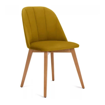 Dining chair RIFO 86x48 cm yellow/light oak