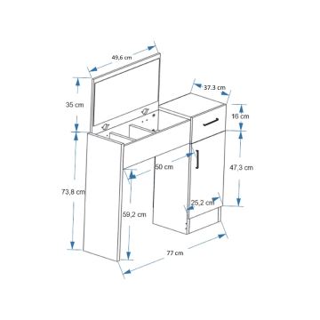 Dressing table INCI 108,8x77 cm pine atlantic/white