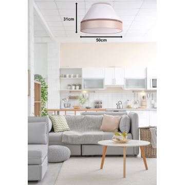 Duolla - Ceiling light AVIGNON 1xE27/15W/230V d. 50 cm white/beige