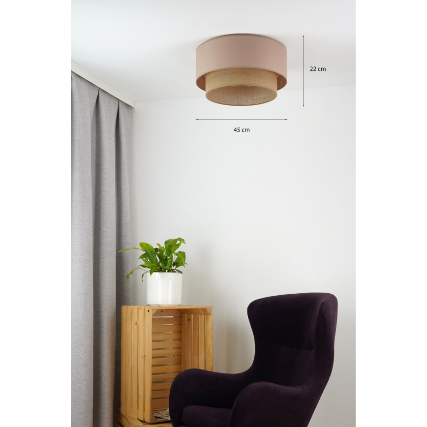 Duolla - Ceiling light BOHO 1xE27/15W/230V d. 45 cm beige/brown