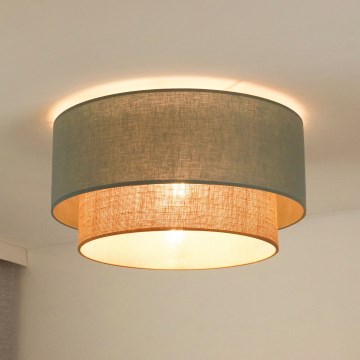 Duolla - Ceiling light BOHO 1xE27/15W/230V d. 45 cm green/brown