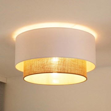 Duolla - Ceiling light BOHO 1xE27/15W/230V d. 45 cm white/brown