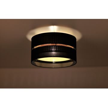 Duolla - Ceiling light DUO 1xE27/15W/230V black/rattan