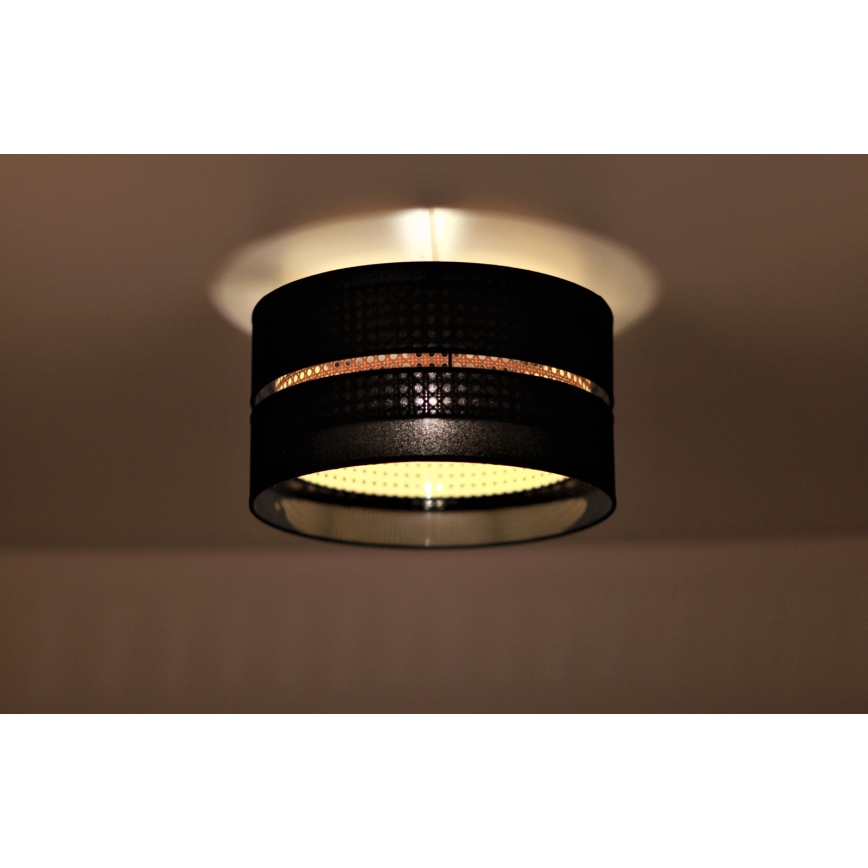 Duolla - Ceiling light DUO 1xE27/15W/230V black/rattan