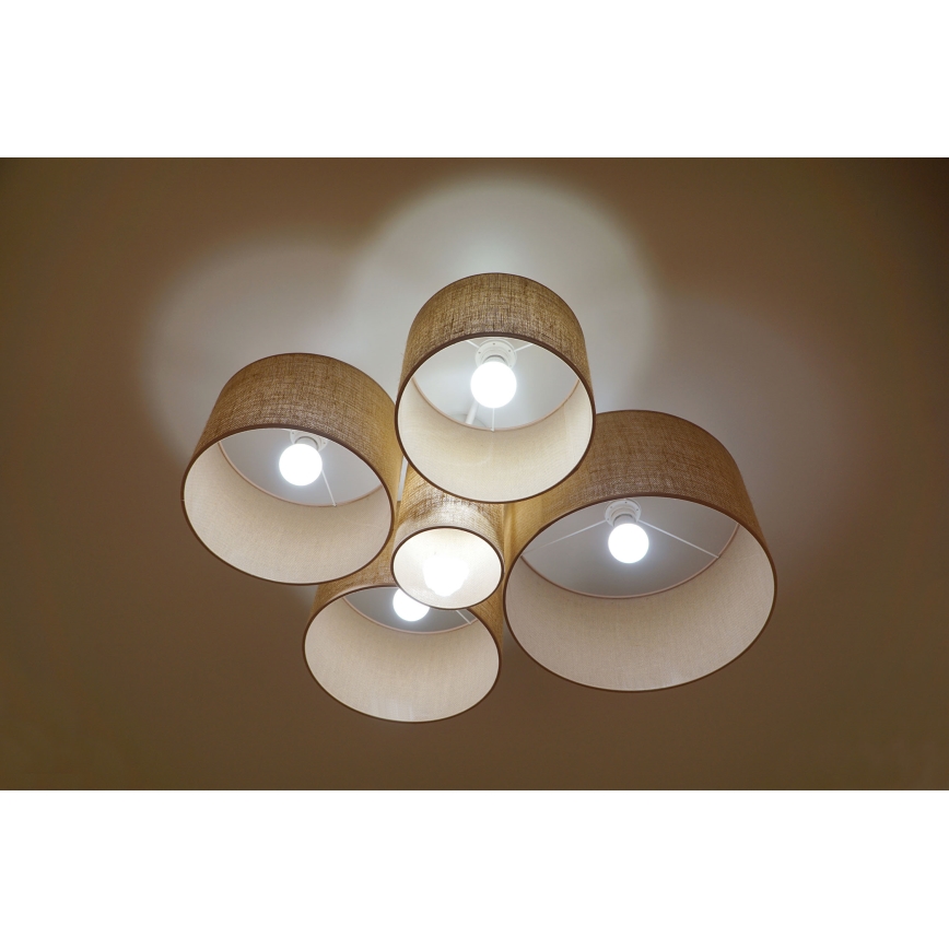 Duolla - Ceiling light ROLLER PENTO 5xE27/60W/230V beige