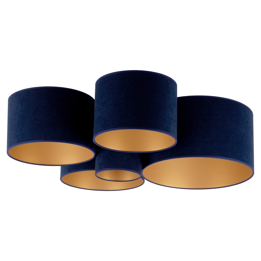 Duolla - Ceiling light ROLLER PENTO 5xE27/60W/230V blue