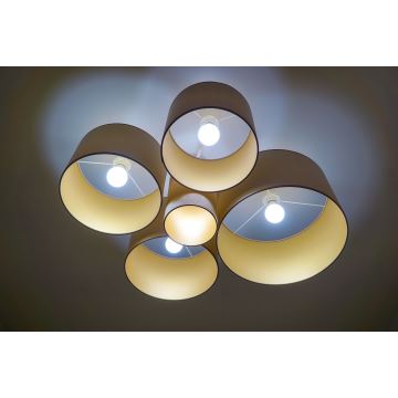 Duolla - Ceiling light ROLLER PENTO 5xE27/60W/230V brown