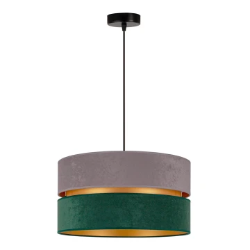 Duolla - Chandelier on a string DUO 1xE27/15W/230V grey/green/gold