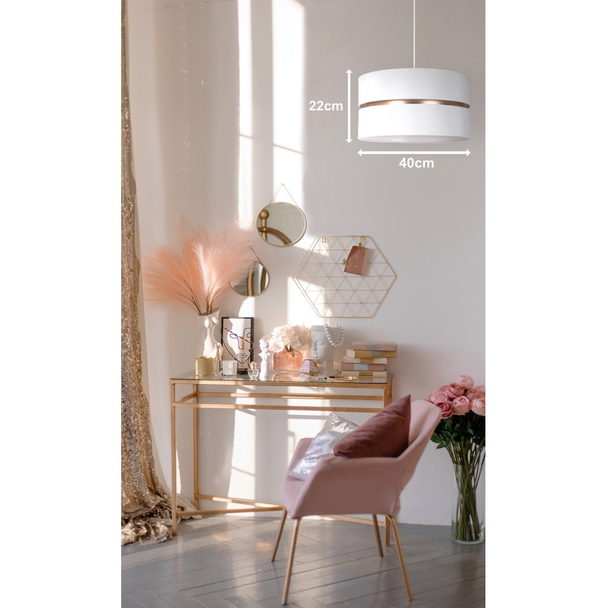 Duolla - Chandelier on a string DUO 1xE27/15W/230V white/gold