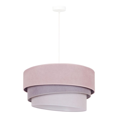 Duolla - Chandelier on a string TRIO 1xE27/15W/230V pink/grey/white