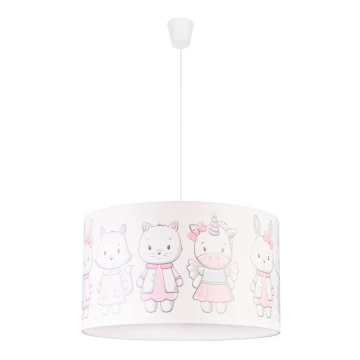 Duolla - Children's chandelier on a string PRINT M 1xE27/40W/230V animals