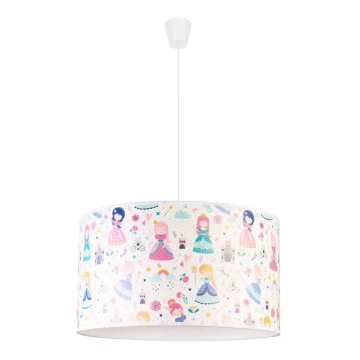 Duolla - Children's chandelier on a string PRINT M 1xE27/40W/230V princesses