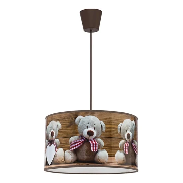 Duolla - Children's pendant chandelier on a wire BEARS 1xE27/40W/230V