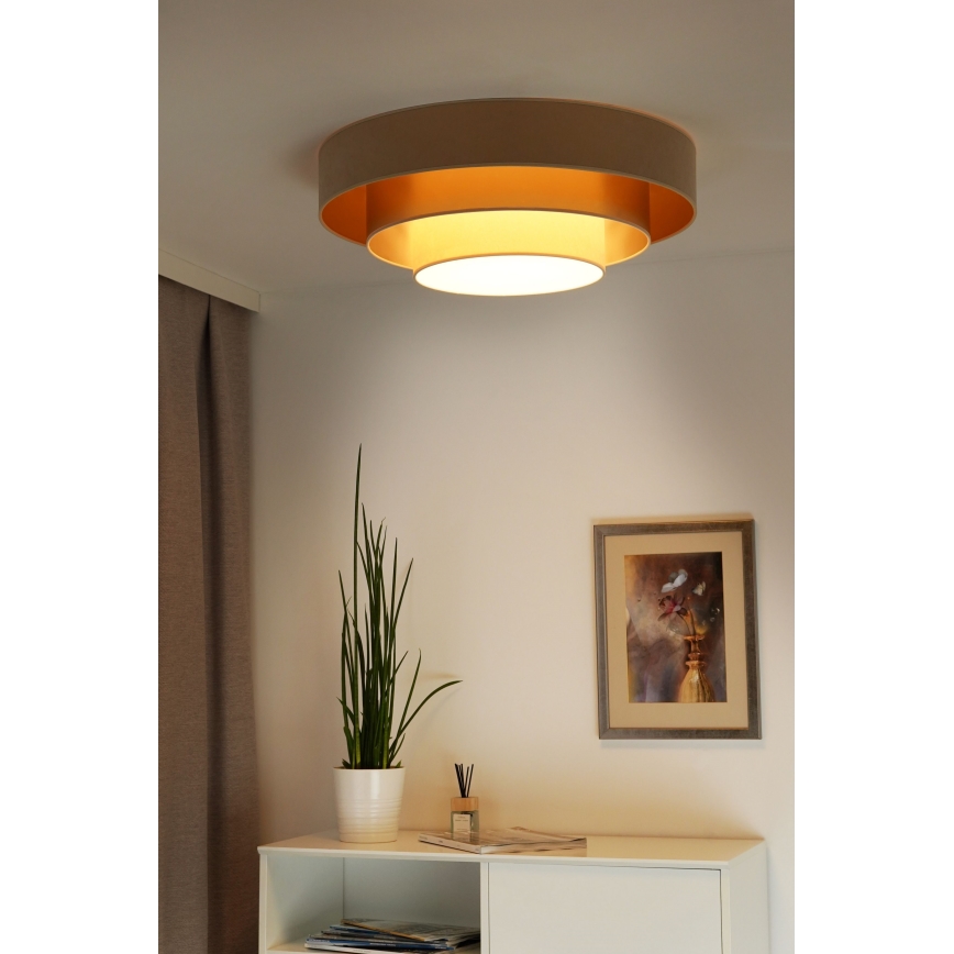 Duolla - LED Ceiling light LUNETA LED/26W/230V d. 60 cm 4000K beige/gold/creamy