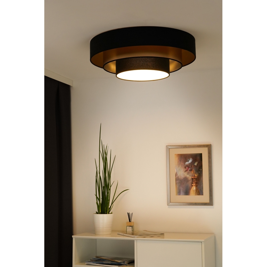 Duolla - LED Ceiling light LUNETA LED/26W/230V d. 60 cm 4000K black/gold