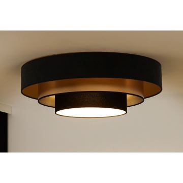 Duolla - LED Ceiling light LUNETA LED/26W/230V d. 60 cm 4000K black/gold