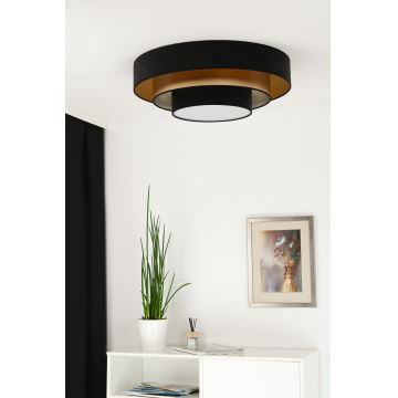 Duolla - LED Ceiling light LUNETA LED/26W/230V d. 60 cm 4000K black/gold