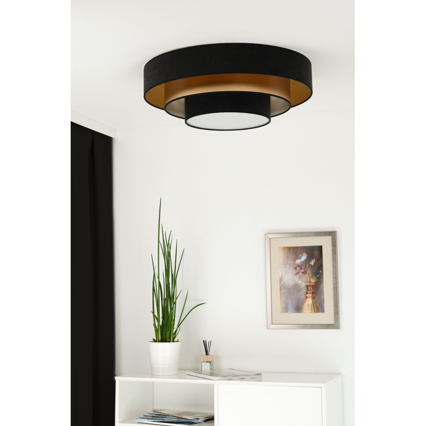 Duolla - LED Ceiling light LUNETA LED/26W/230V d. 60 cm 4000K black/gold