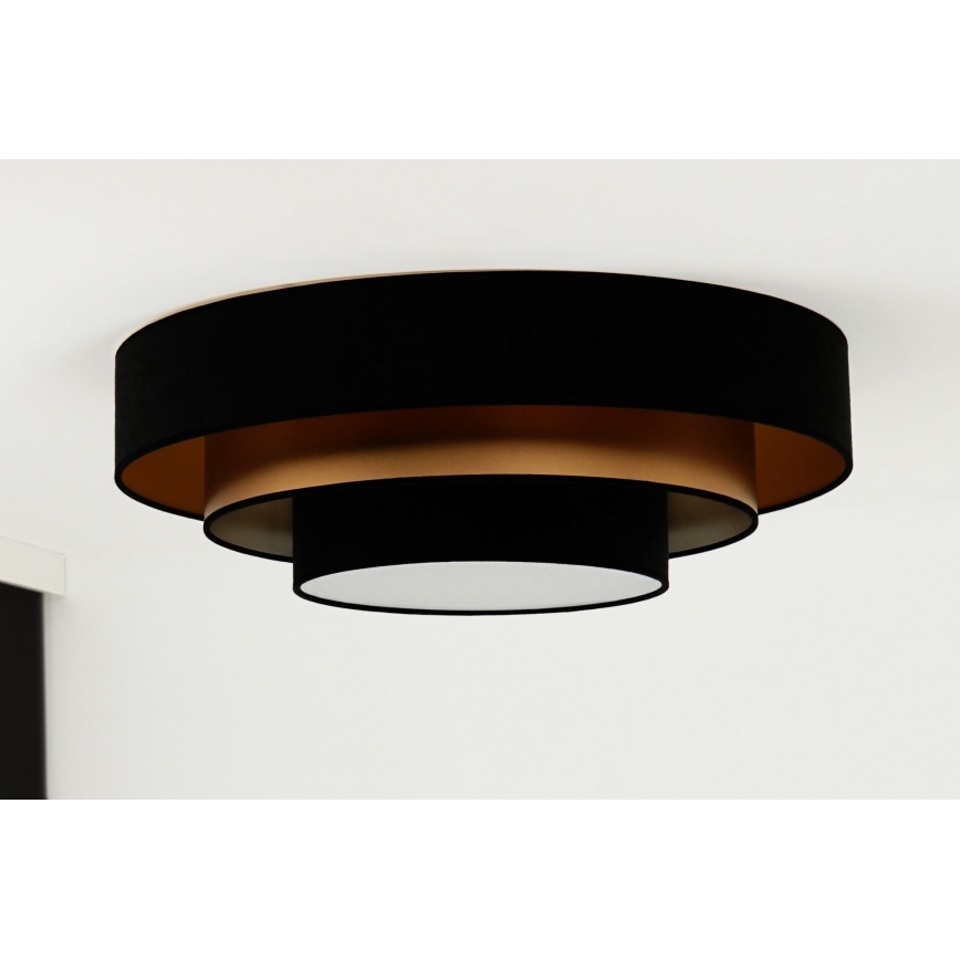 Duolla - LED Ceiling light LUNETA LED/26W/230V d. 60 cm 4000K black/gold